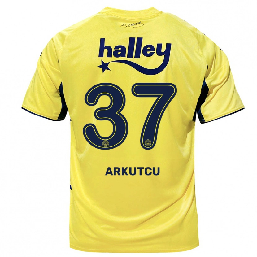 Danxen Enfant Maillot Emirhan Arkutcu #37 Jaune Marine Tenues Extérieur 2025/26 T-Shirt