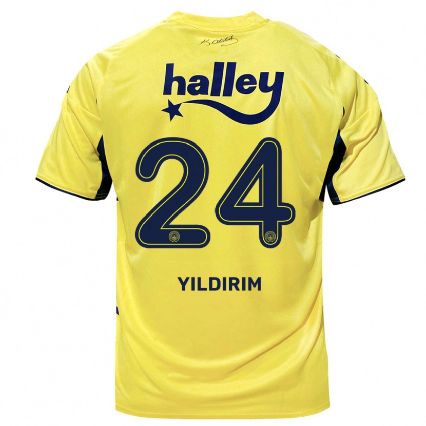 Danxen Enfant Maillot Fatoş Yıldırım #24 Jaune Marine Tenues Extérieur 2025/26 T-Shirt