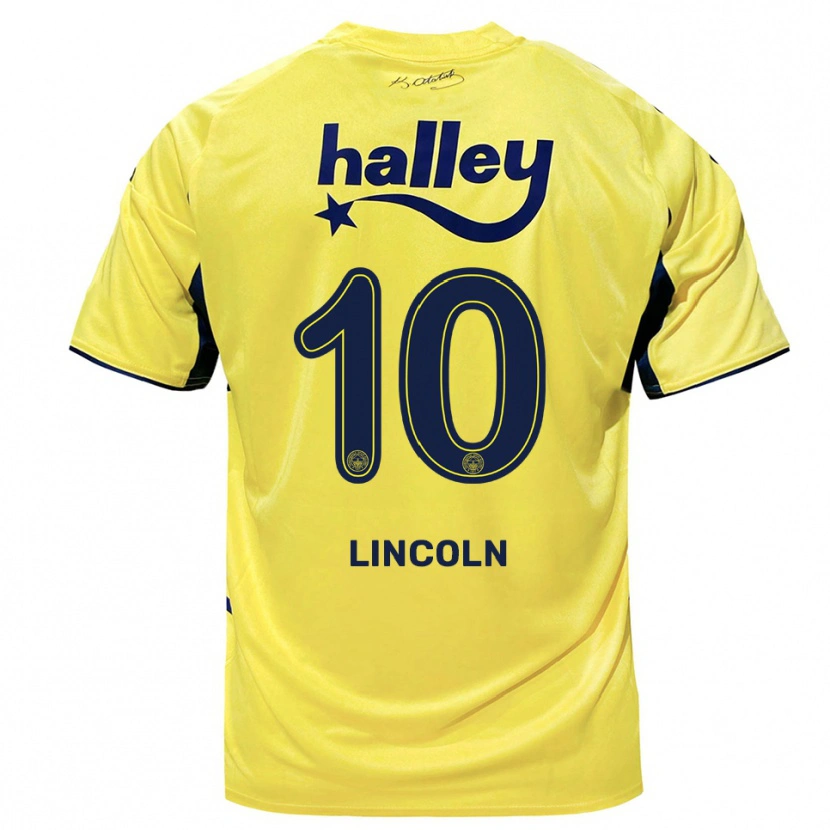 Danxen Enfant Maillot Lincoln #10 Jaune Marine Tenues Extérieur 2025/26 T-Shirt