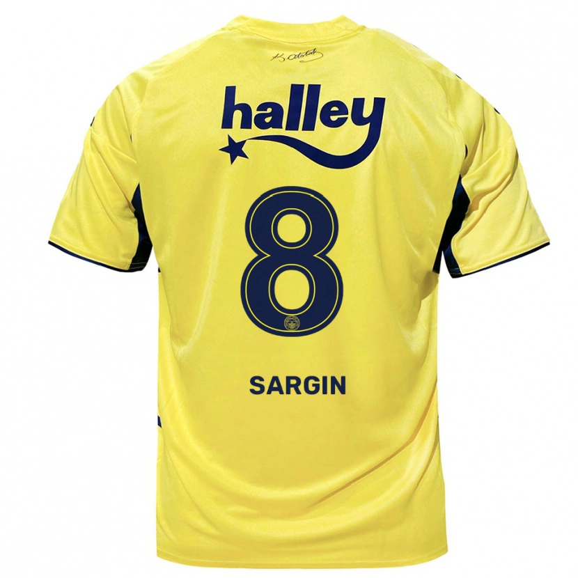 Danxen Enfant Maillot Samet Sargın #8 Jaune Marine Tenues Extérieur 2025/26 T-Shirt