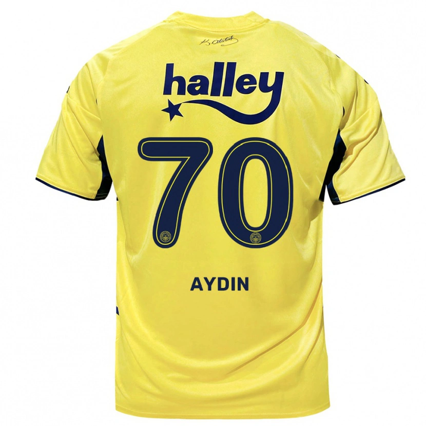 Danxen Enfant Maillot Oğuz Aydın #70 Jaune Marine Tenues Extérieur 2025/26 T-Shirt