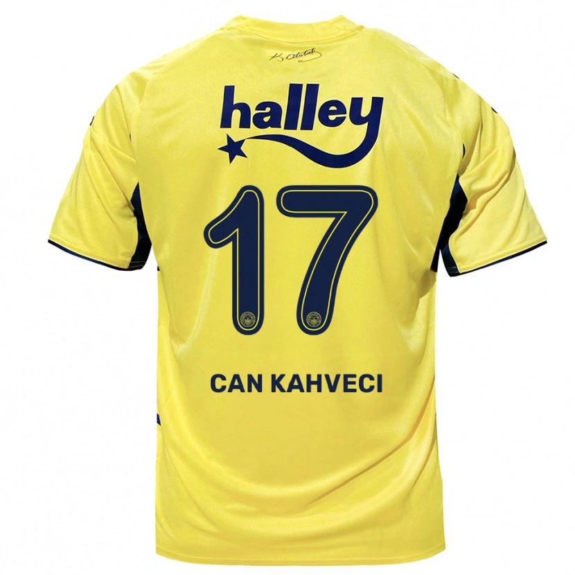 Danxen Enfant Maillot İrfan Can Kahveci #17 Jaune Marine Tenues Extérieur 2025/26 T-Shirt