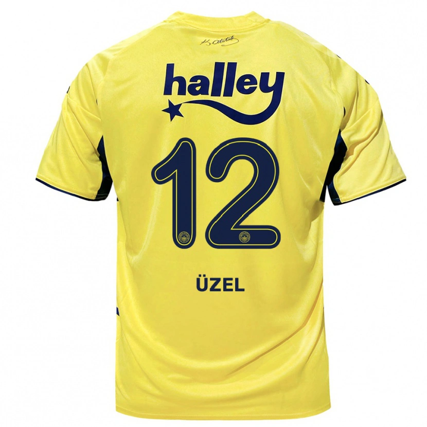 Danxen Enfant Maillot Nevzat Üzel #12 Jaune Marine Tenues Extérieur 2025/26 T-Shirt