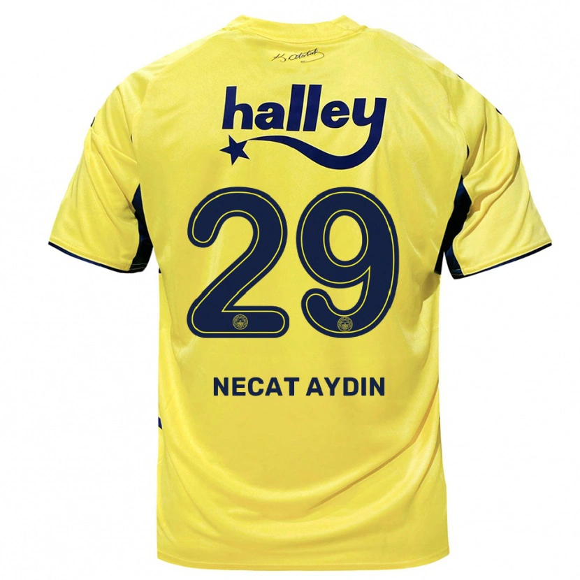 Danxen Enfant Maillot Ahmet Necat Aydın #29 Jaune Marine Tenues Extérieur 2025/26 T-Shirt