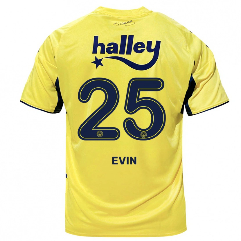 Danxen Enfant Maillot Yiğit Evin #25 Jaune Marine Tenues Extérieur 2025/26 T-Shirt
