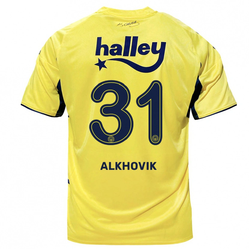 Danxen Enfant Maillot Karyna Alkhovik #31 Jaune Marine Tenues Extérieur 2025/26 T-Shirt