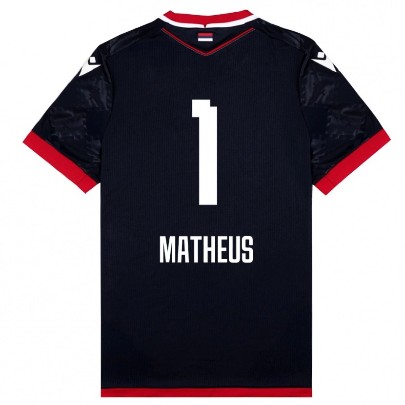 Danxen Enfant Maillot Matheus #1 Noir Rouge Tenues Extérieur 2025/26 T-Shirt