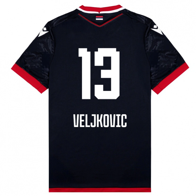 Danxen Enfant Maillot Milos Veljkovic #13 Noir Rouge Tenues Extérieur 2025/26 T-Shirt