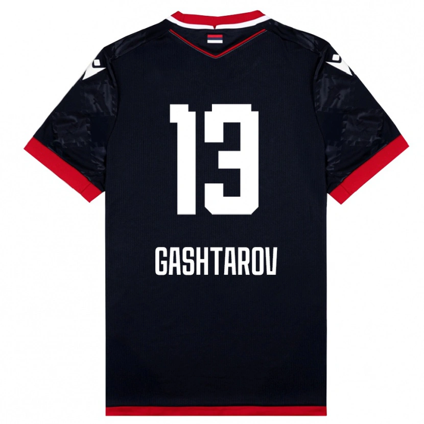 Danxen Enfant Maillot Matej Gashtarov #13 Noir Rouge Tenues Extérieur 2025/26 T-Shirt