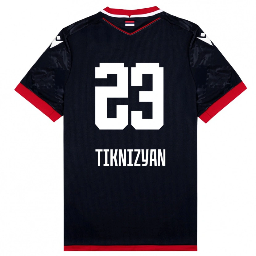 Danxen Enfant Maillot Nair Tiknizyan #23 Noir Rouge Tenues Extérieur 2025/26 T-Shirt