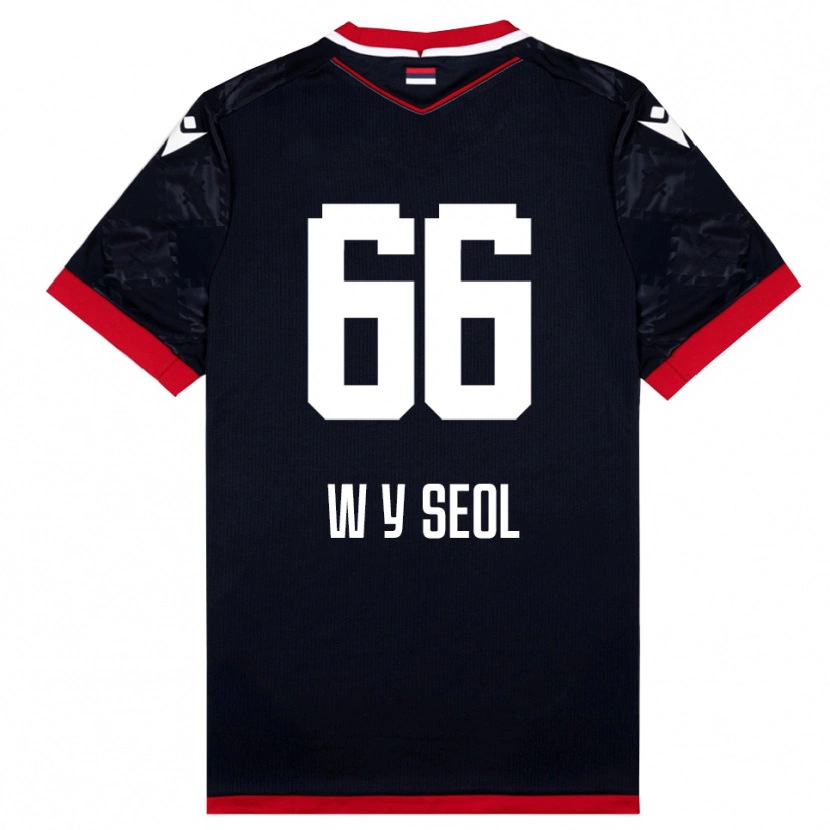 Danxen Enfant Maillot Young-Woo Seol #66 Noir Rouge Tenues Extérieur 2025/26 T-Shirt