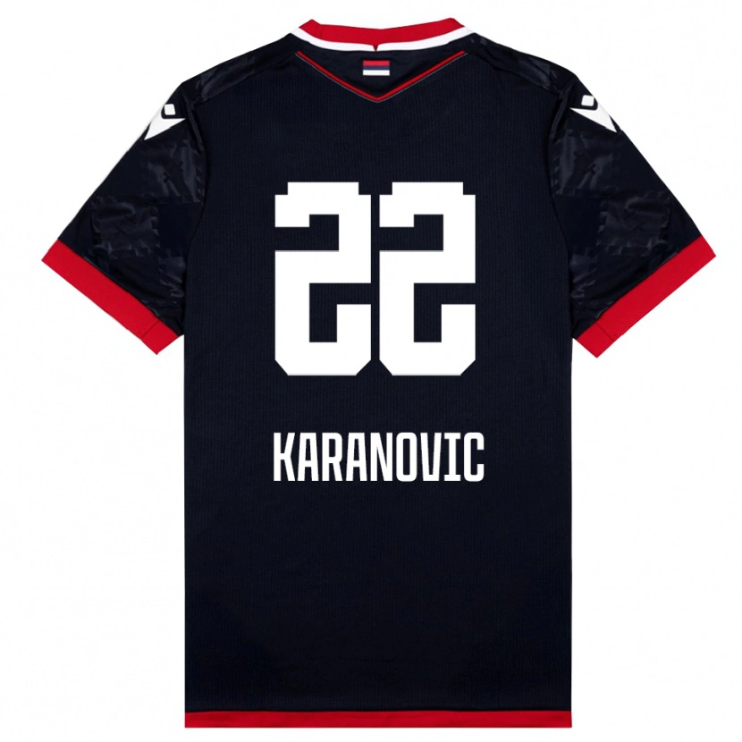 Danxen Enfant Maillot Danilo Karanovic #22 Noir Rouge Tenues Extérieur 2025/26 T-Shirt
