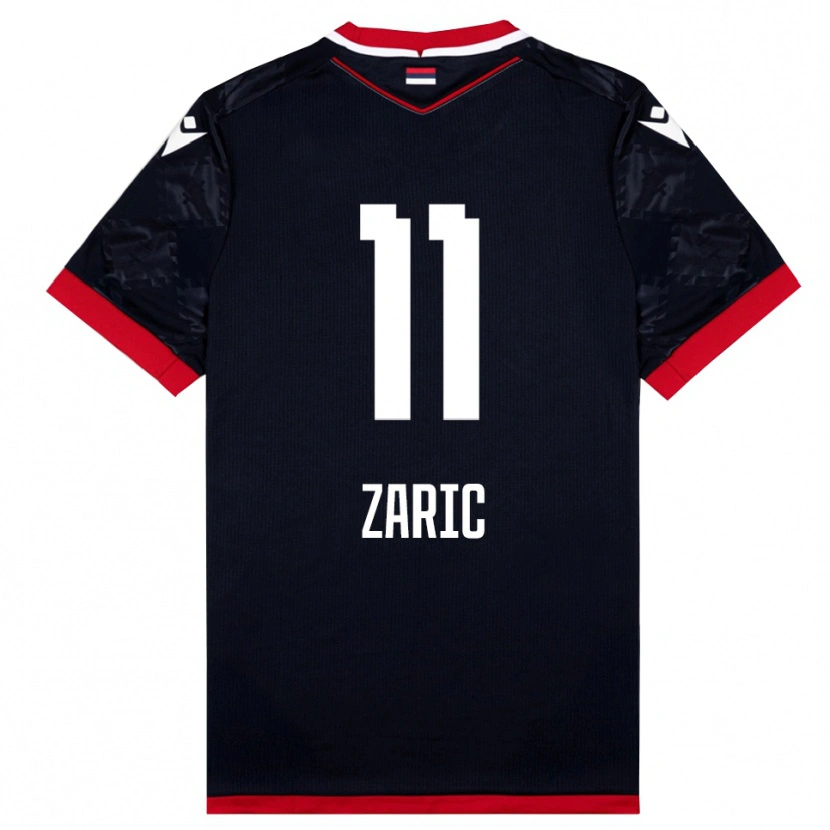 Danxen Enfant Maillot Luka Zaric #11 Noir Rouge Tenues Extérieur 2025/26 T-Shirt