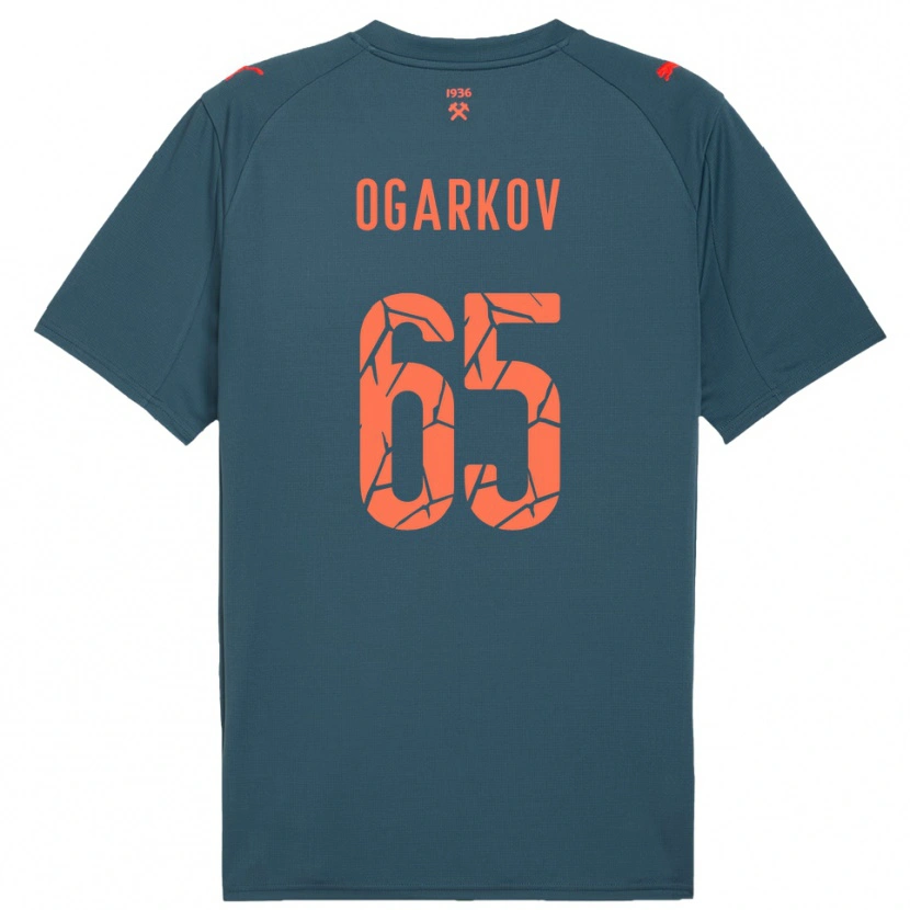 Danxen Enfant Maillot Mykola Ogarkov #65 Marine Rouge Tenues Extérieur 2025/26 T-Shirt