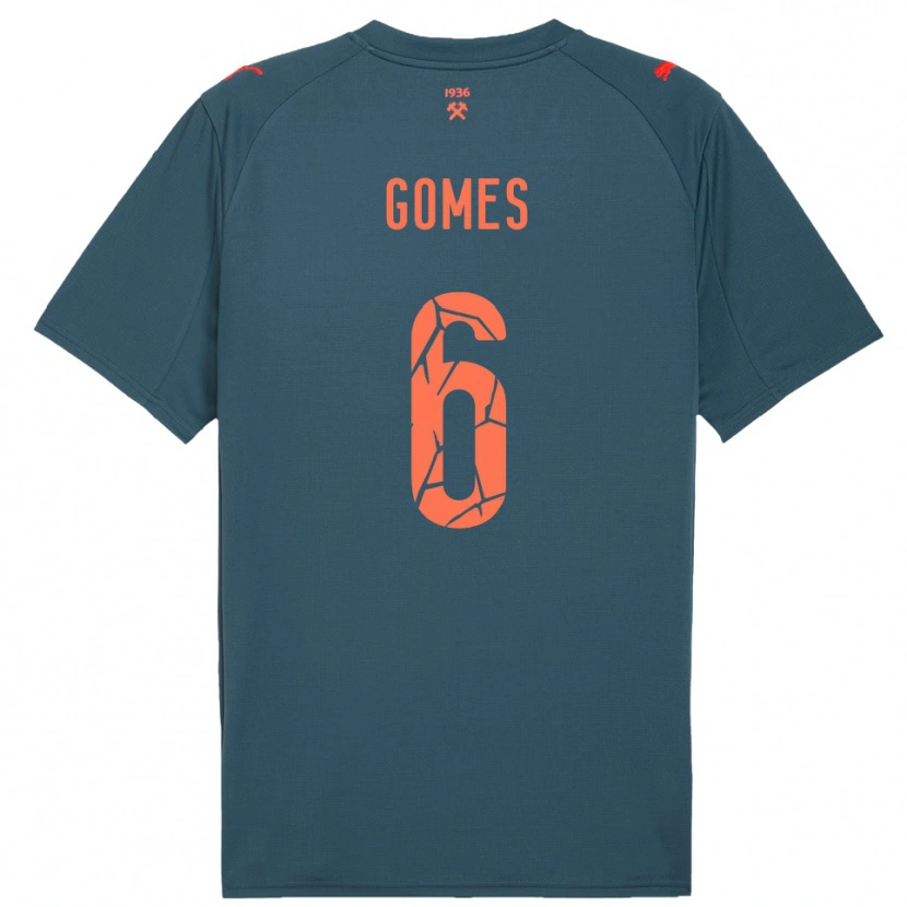 Danxen Enfant Maillot Marlon Gomes #6 Marine Rouge Tenues Extérieur 2025/26 T-Shirt