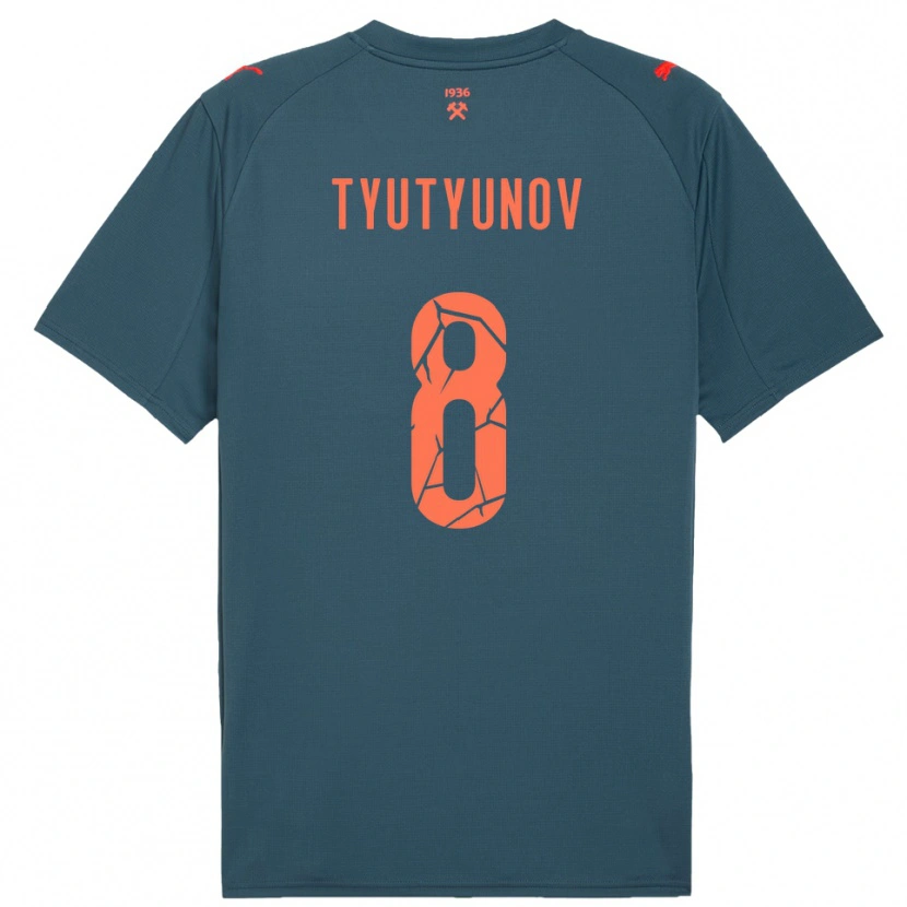Danxen Enfant Maillot Vladyslav Tyutyunov #8 Marine Rouge Tenues Extérieur 2025/26 T-Shirt
