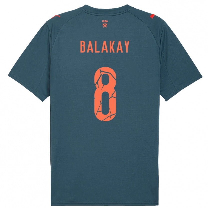 Danxen Enfant Maillot Oleksandr Balakay #8 Marine Rouge Tenues Extérieur 2025/26 T-Shirt
