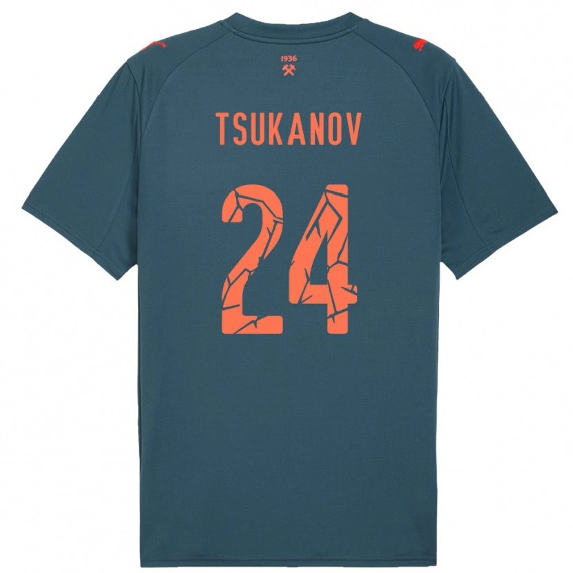 Danxen Enfant Maillot Viktor Tsukanov #24 Marine Rouge Tenues Extérieur 2025/26 T-Shirt