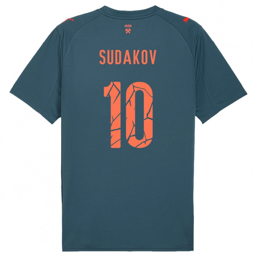 Danxen Enfant Maillot Georgiy Sudakov #10 Marine Rouge Tenues Extérieur 2025/26 T-Shirt