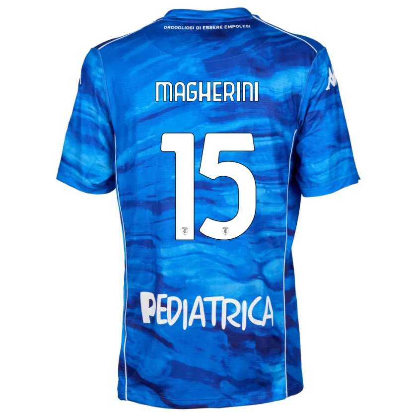 Danxen Homme Maillot Niccolò Magherini #15 Bleu Blanc Tenues Domicile 2025/26 T-Shirt