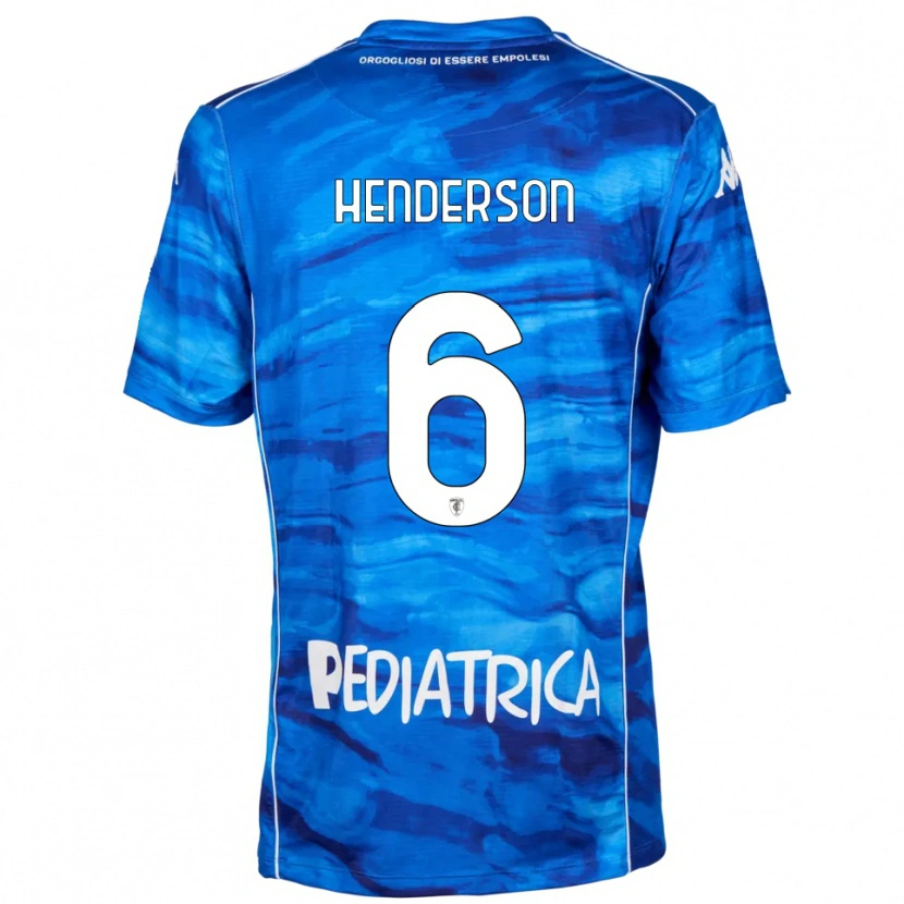 Danxen Homme Maillot Liam Henderson #6 Bleu Blanc Tenues Domicile 2025/26 T-Shirt