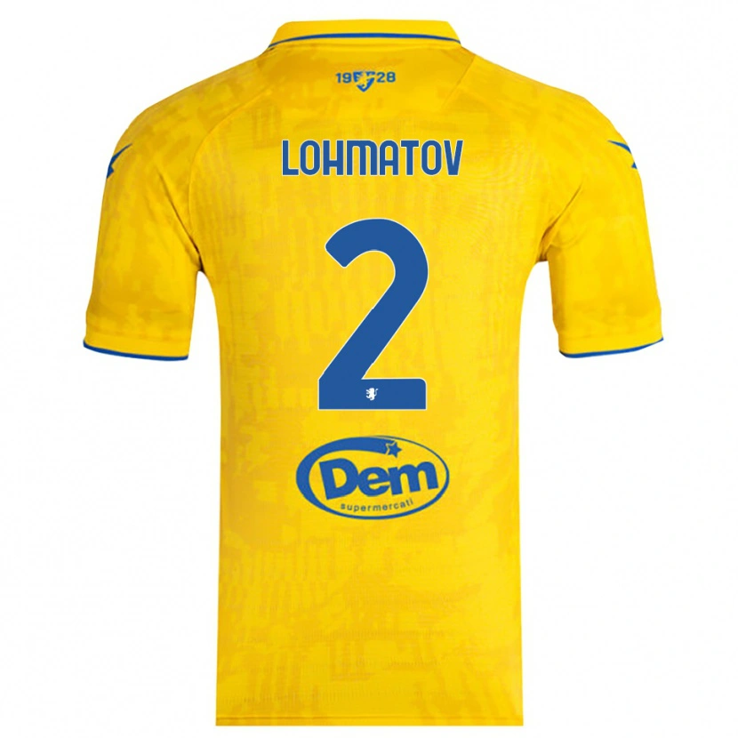 Danxen Homme Maillot Aleksandr Lohmatov #2 Jaune Bleu Tenues Domicile 2025/26 T-Shirt