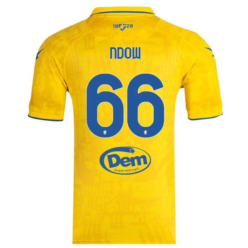 Danxen Homme Maillot Abdoulie Ndow #66 Jaune Bleu Tenues Domicile 2025/26 T-Shirt