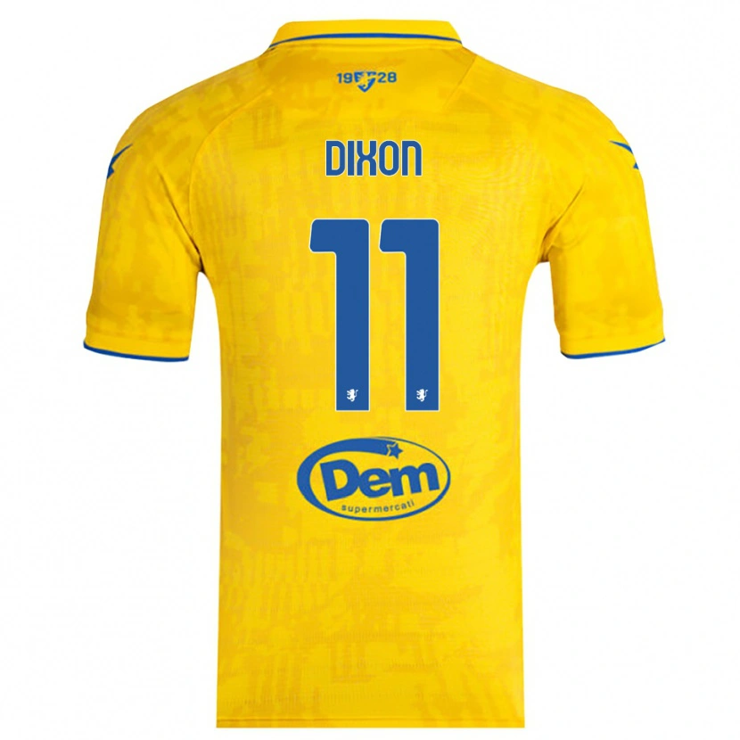 Danxen Homme Maillot Damar Dixon #11 Jaune Bleu Tenues Domicile 2025/26 T-Shirt
