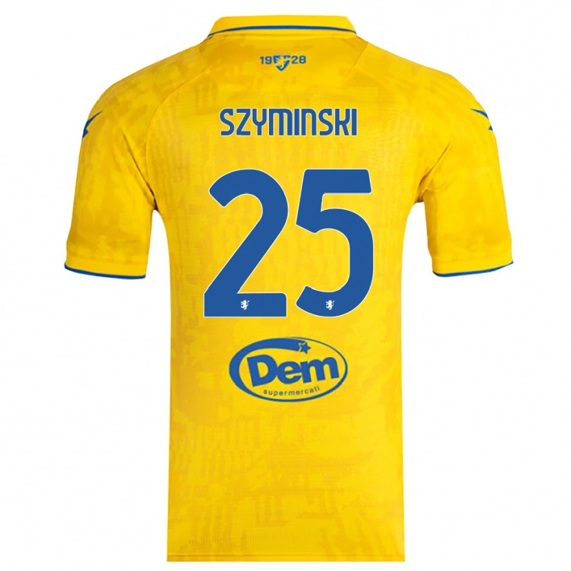 Danxen Homme Maillot Przemyslaw Szyminski #25 Jaune Bleu Tenues Domicile 2025/26 T-Shirt