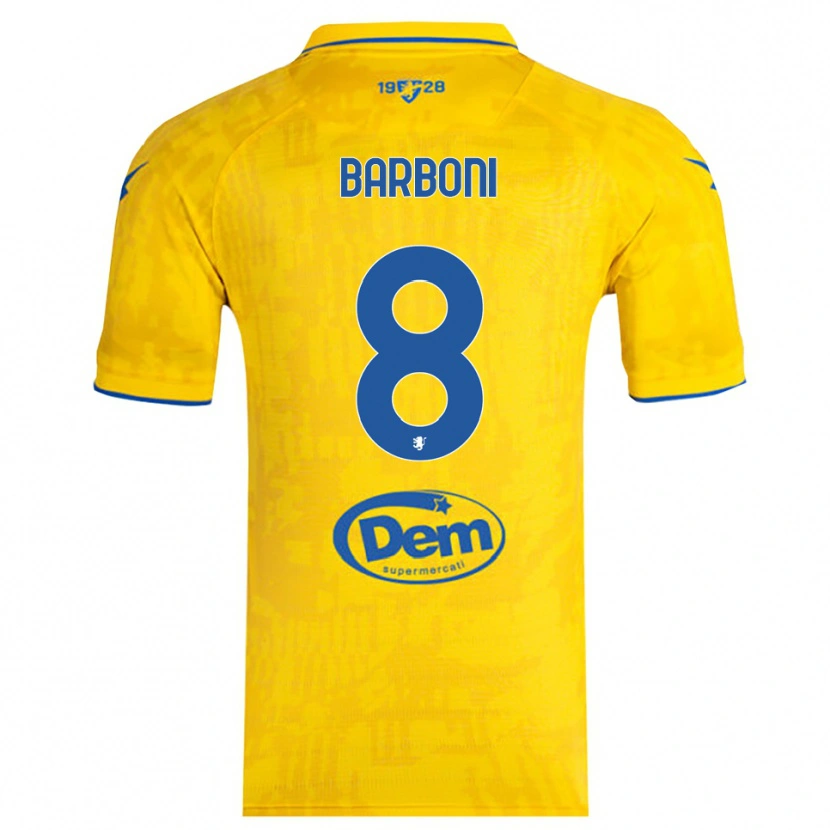 Danxen Homme Maillot David Barboni #8 Jaune Bleu Tenues Domicile 2025/26 T-Shirt