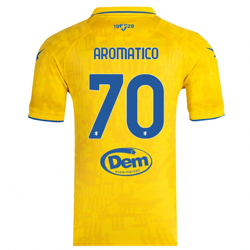 Danxen Homme Maillot Raul Aromatico #70 Jaune Bleu Tenues Domicile 2025/26 T-Shirt