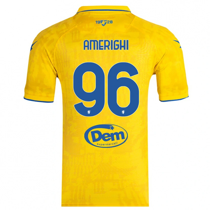 Danxen Homme Maillot Igor Amerighi #96 Jaune Bleu Tenues Domicile 2025/26 T-Shirt