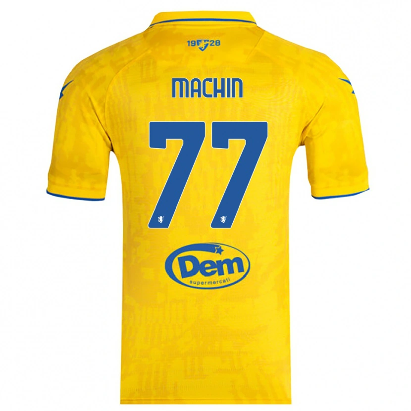 Danxen Homme Maillot José Machín #77 Jaune Bleu Tenues Domicile 2025/26 T-Shirt