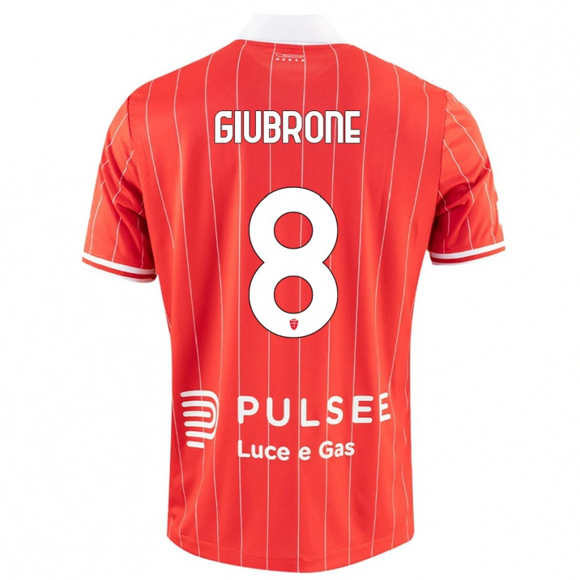 Danxen Homme Maillot Mario Giubrone #8 Rouge Blanc Tenues Domicile 2025/26 T-Shirt