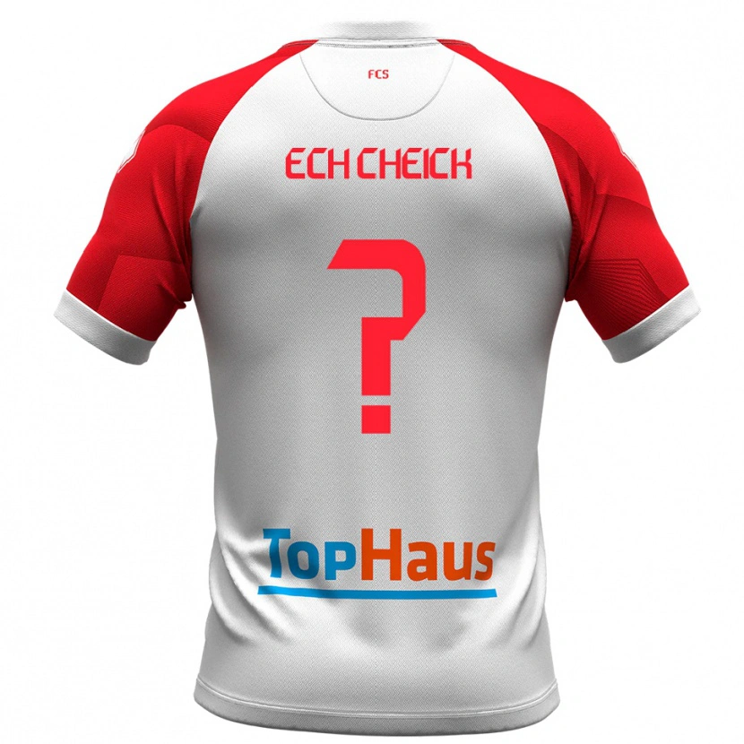 Danxen Homme Maillot Mahmoud Ech Cheick #0 Blanc Rouge Tenues Domicile 2025/26 T-Shirt