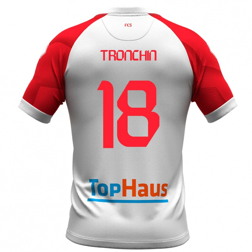 Danxen Homme Maillot Simone Tronchin #18 Blanc Rouge Tenues Domicile 2025/26 T-Shirt