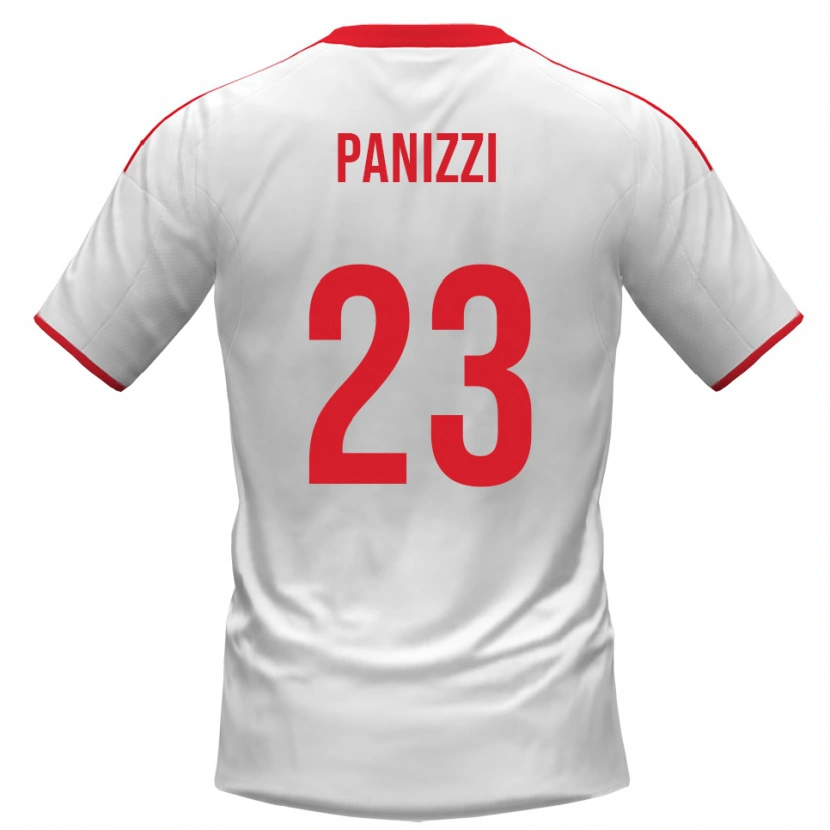 Danxen Homme Maillot Erik Panizzi #23 Blanc Rouge Tenues Domicile 2025/26 T-Shirt