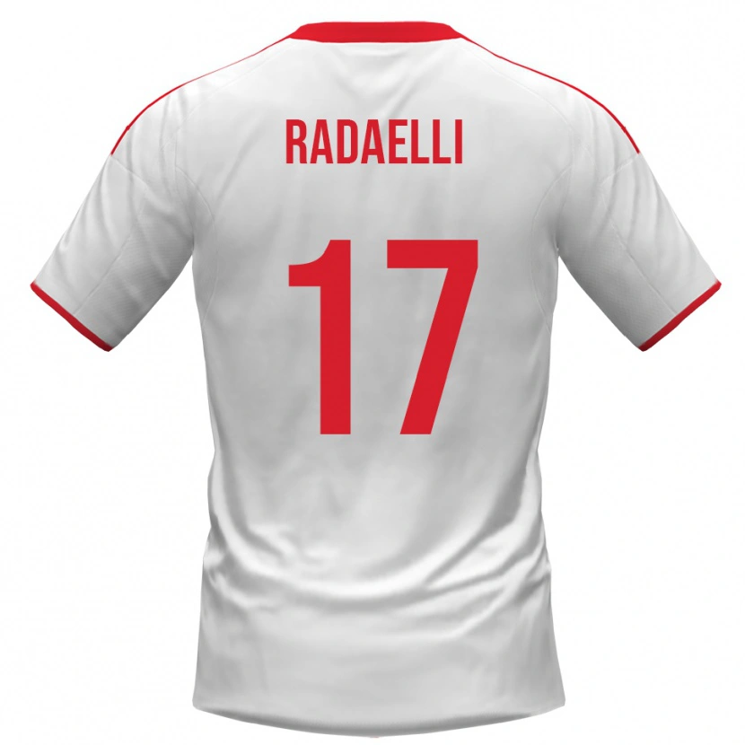 Danxen Homme Maillot Nicolò Radaelli #17 Blanc Rouge Tenues Domicile 2025/26 T-Shirt