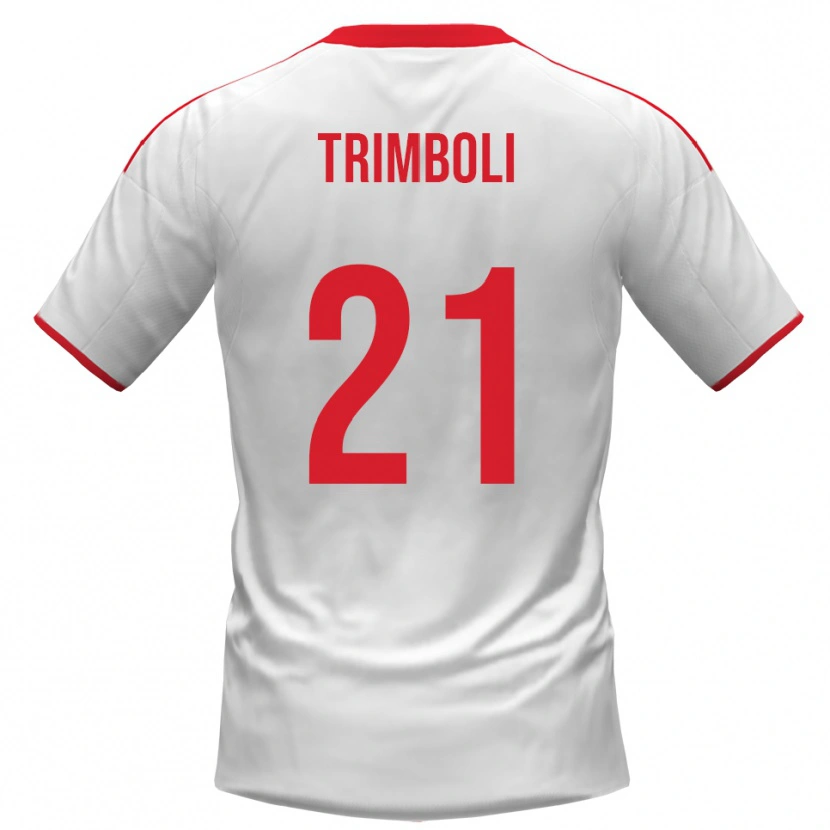 Danxen Homme Maillot Simone Trimboli #21 Blanc Rouge Tenues Domicile 2025/26 T-Shirt