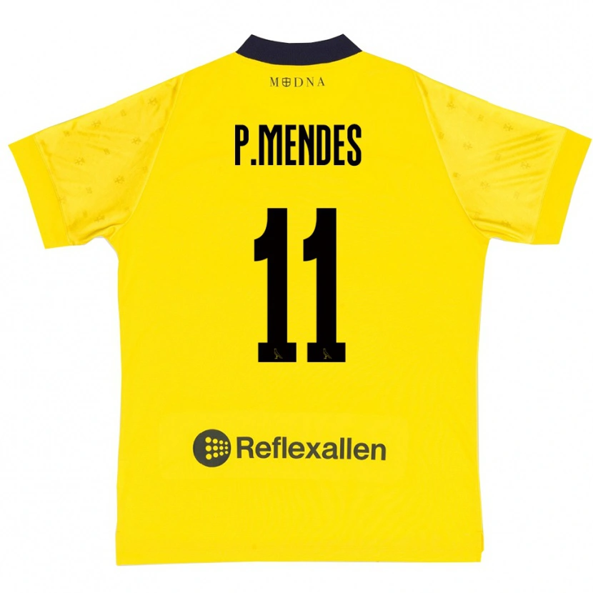 Danxen Homme Maillot Pedro Mendes #11 Jaune Marine Tenues Domicile 2025/26 T-Shirt