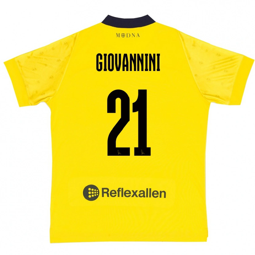 Danxen Homme Maillot Romeo Giovannini #21 Jaune Marine Tenues Domicile 2025/26 T-Shirt