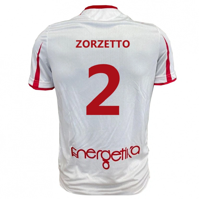 Danxen Homme Maillot Marco Zorzetto #2 Blanc Rouge Tenues Domicile 2025/26 T-Shirt