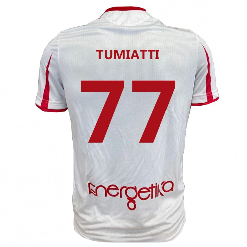 Danxen Homme Maillot Francesco Tumiatti #77 Blanc Rouge Tenues Domicile 2025/26 T-Shirt