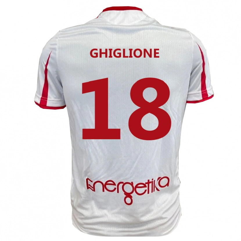 Danxen Homme Maillot Paolo Ghiglione #18 Blanc Rouge Tenues Domicile 2025/26 T-Shirt