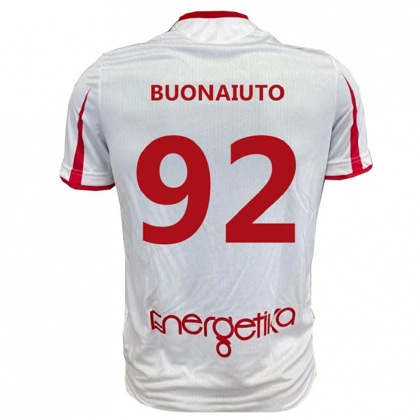 Danxen Homme Maillot Cristian Buonaiuto #92 Blanc Rouge Tenues Domicile 2025/26 T-Shirt