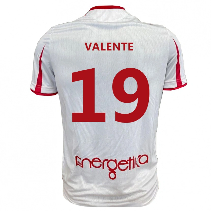Danxen Homme Maillot Nicola Valente #19 Blanc Rouge Tenues Domicile 2025/26 T-Shirt