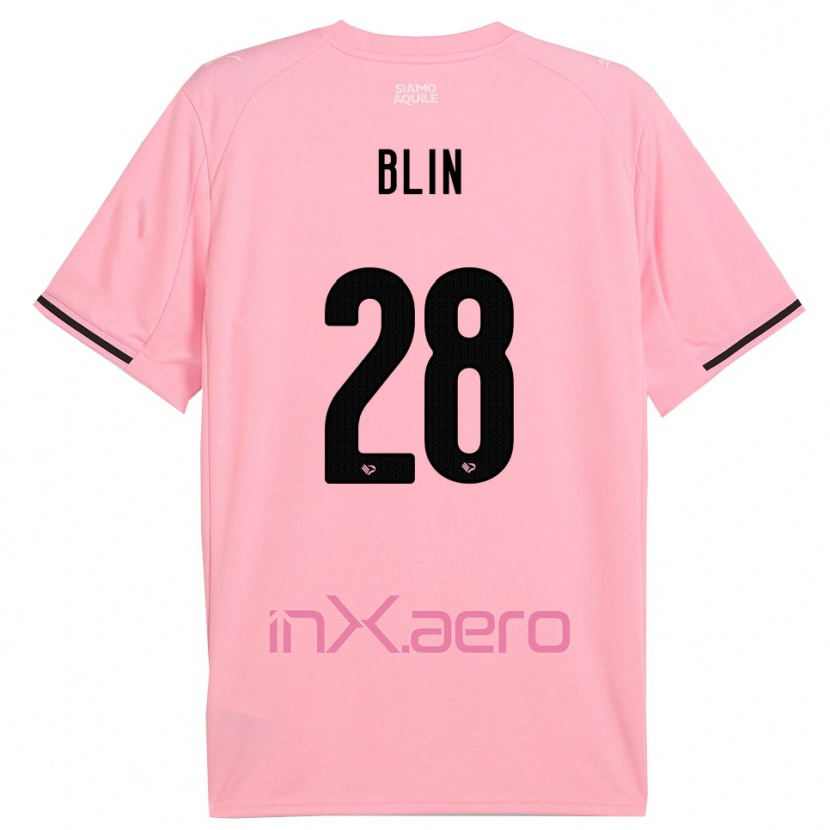Danxen Homme Maillot Alexis Blin #28 Rose Noir Tenues Domicile 2025/26 T-Shirt