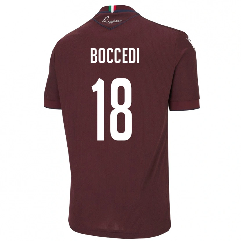 Danxen Homme Maillot Alessandro Boccedi #18 Bourgogne Blanc Tenues Domicile 2025/26 T-Shirt