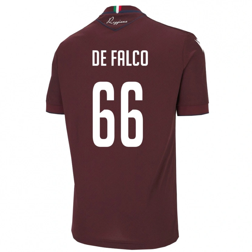 Danxen Homme Maillot Cristian De Falco #66 Bourgogne Blanc Tenues Domicile 2025/26 T-Shirt