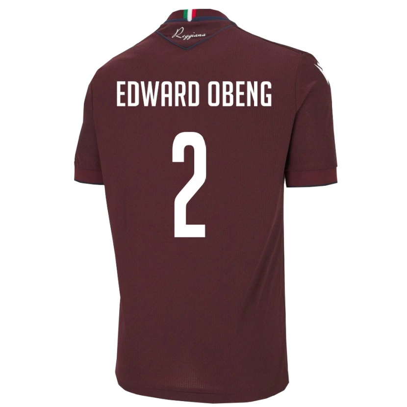 Danxen Homme Maillot Elijah Edward Obeng #2 Bourgogne Blanc Tenues Domicile 2025/26 T-Shirt